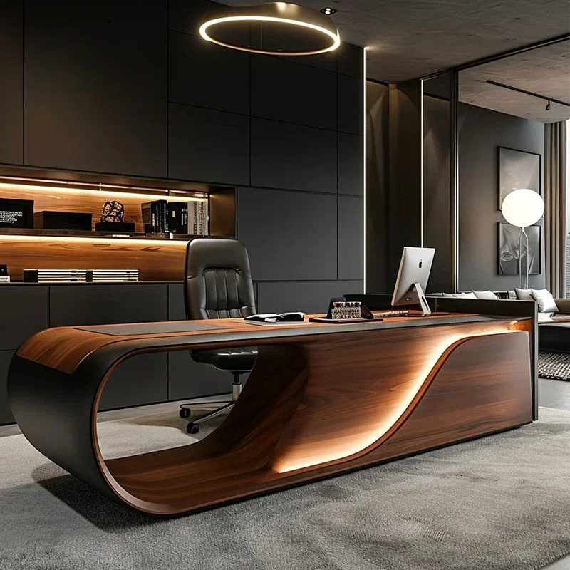 Office Furniture High End - New Chinese Wooden Modern Simple Executive
