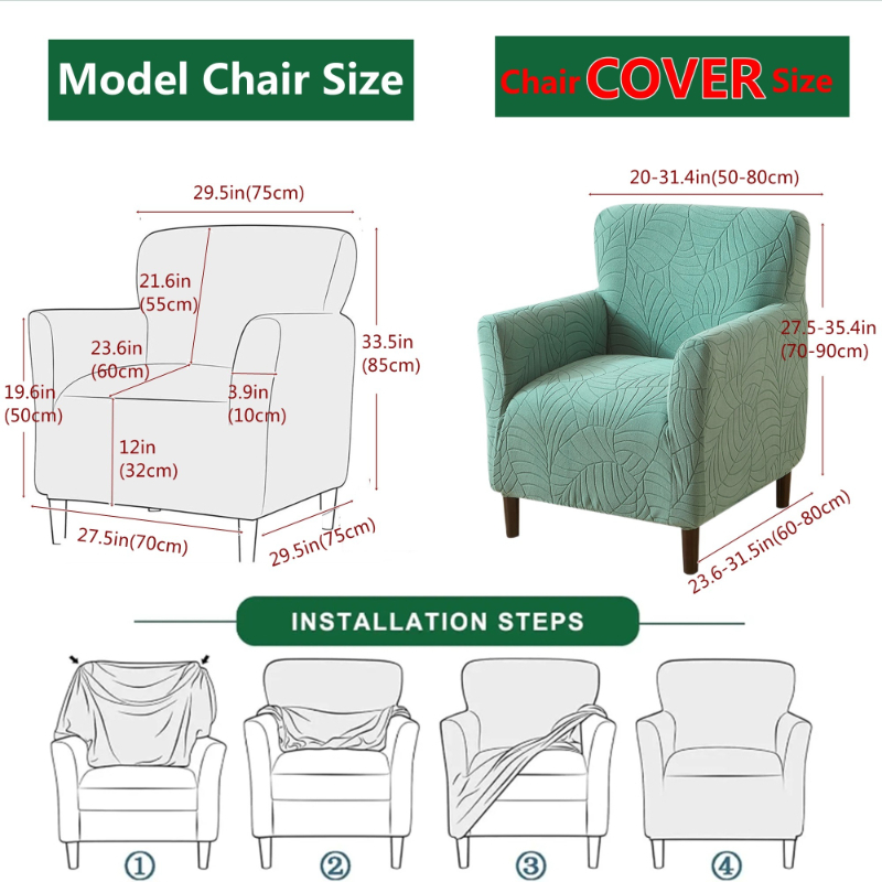 1PC Tub Bar Sofa Cover Jacquar - đánh giá và giá Office Furniture Dimensions