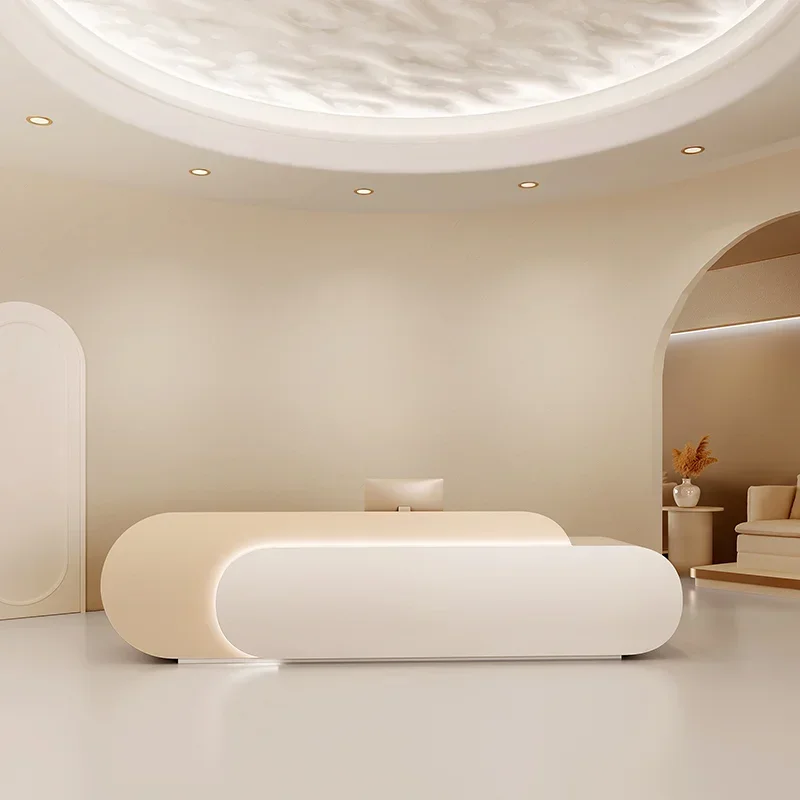 Cream Style Beauty Salon Recep - đánh giá và giá Office Furniture High End