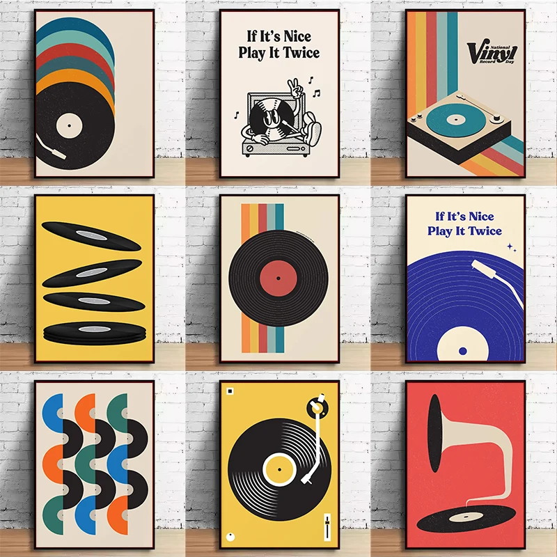 Mid Century Vinyl Record Canva - đánh giá và giá Office Furniture And Design