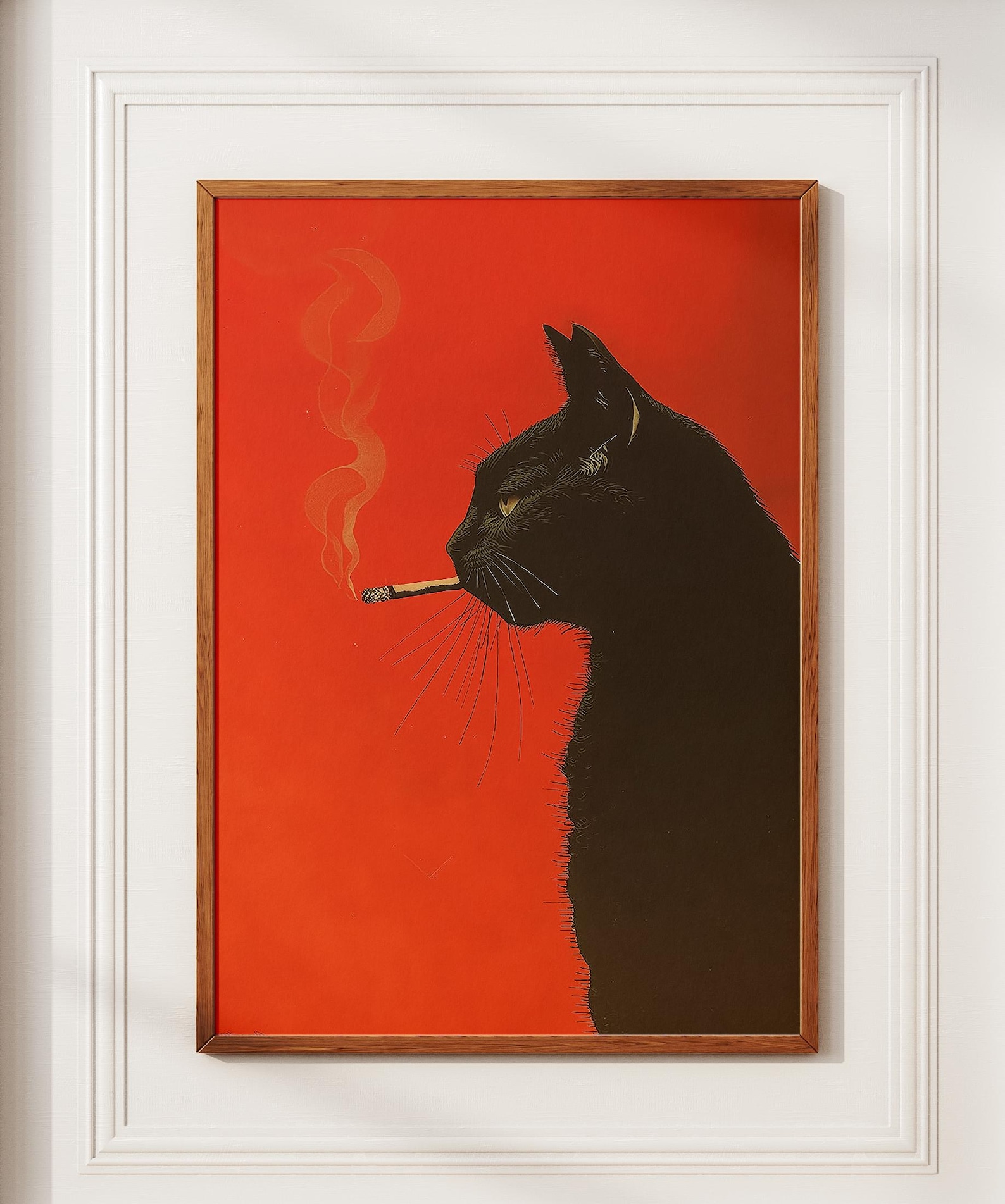 Vintage Black Cat Smoking Canv - đánh giá và giá Office Furniture And Design