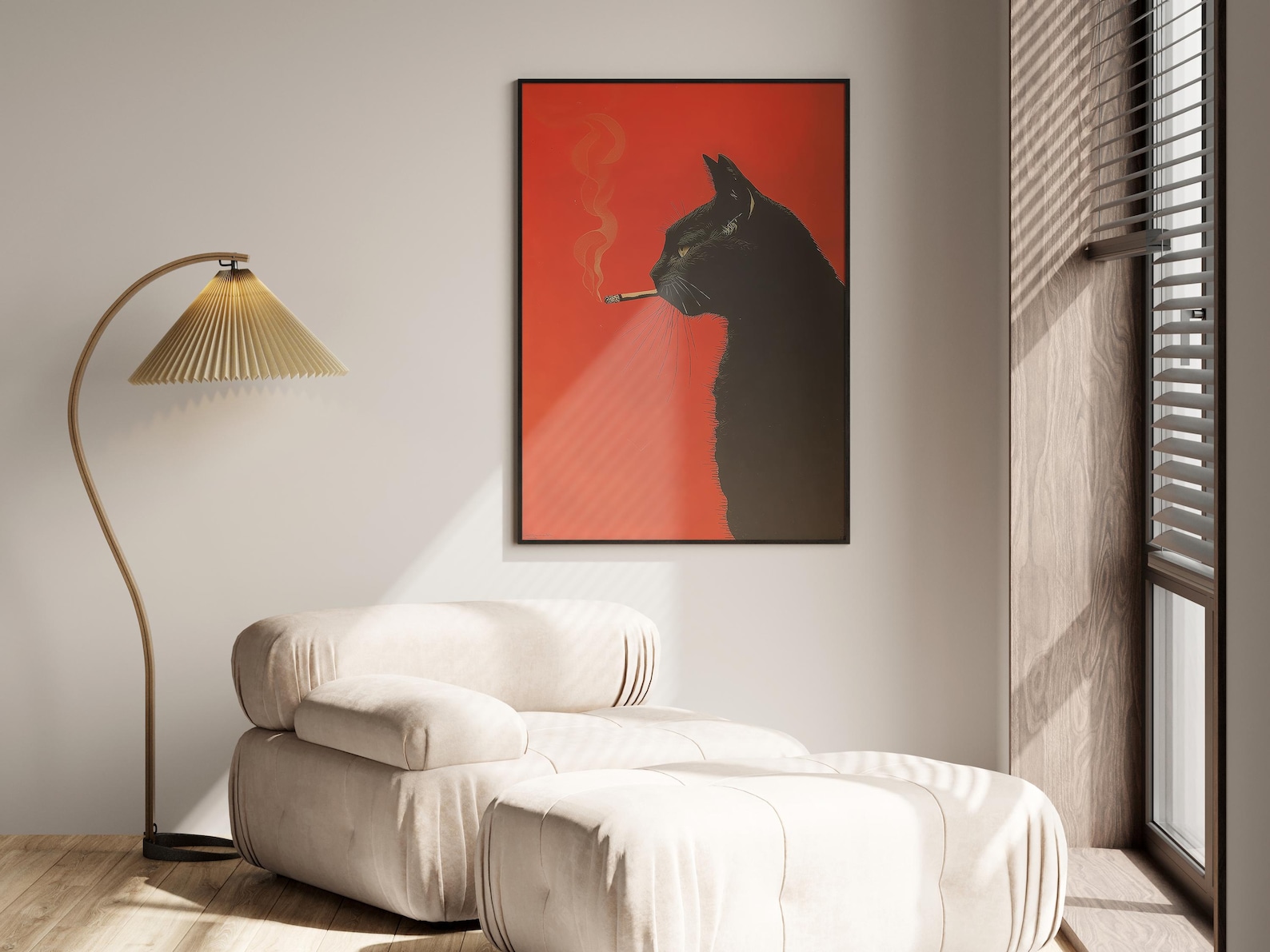 Vintage Black Cat Smoking Canv - đánh giá và giá Office Furniture And Design