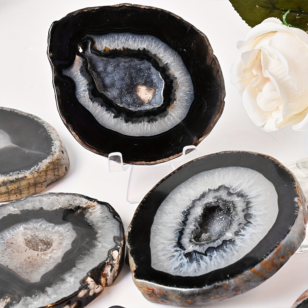 1pc Natural Black Agate Geode  - đánh giá và giá Office Furniture At Home